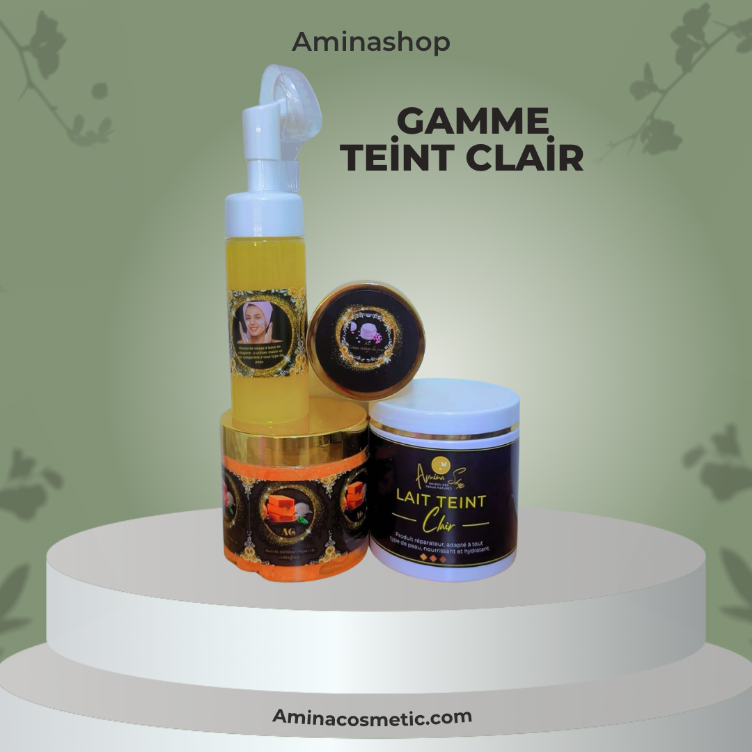 Gamme teint clair avec un lait de 500 ml ￼