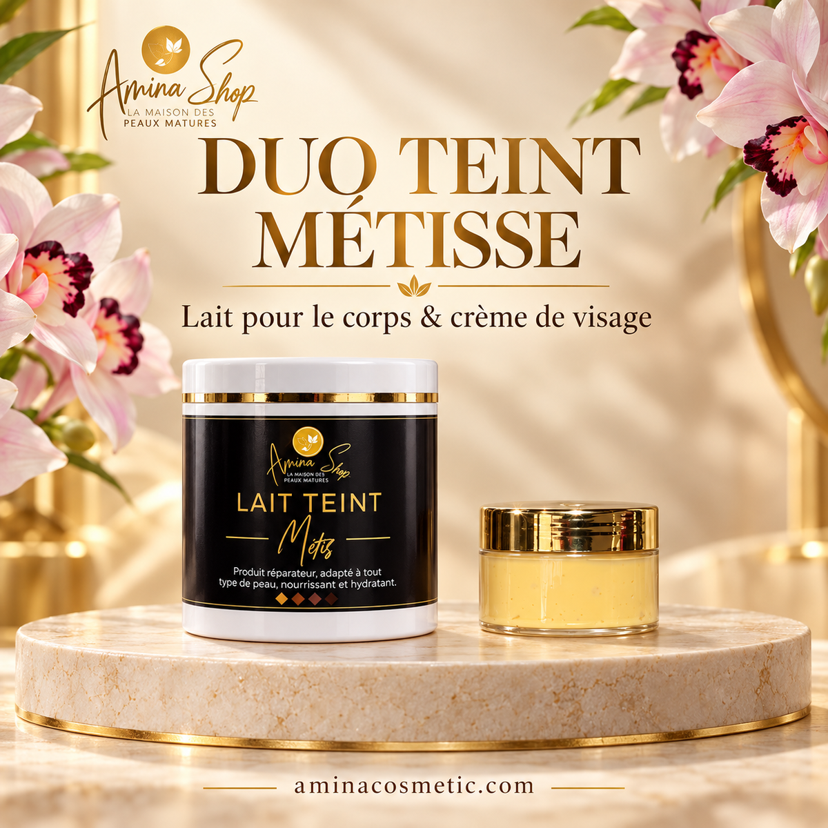 Lait réparatrice teint métissé 500ml avec crème de visage