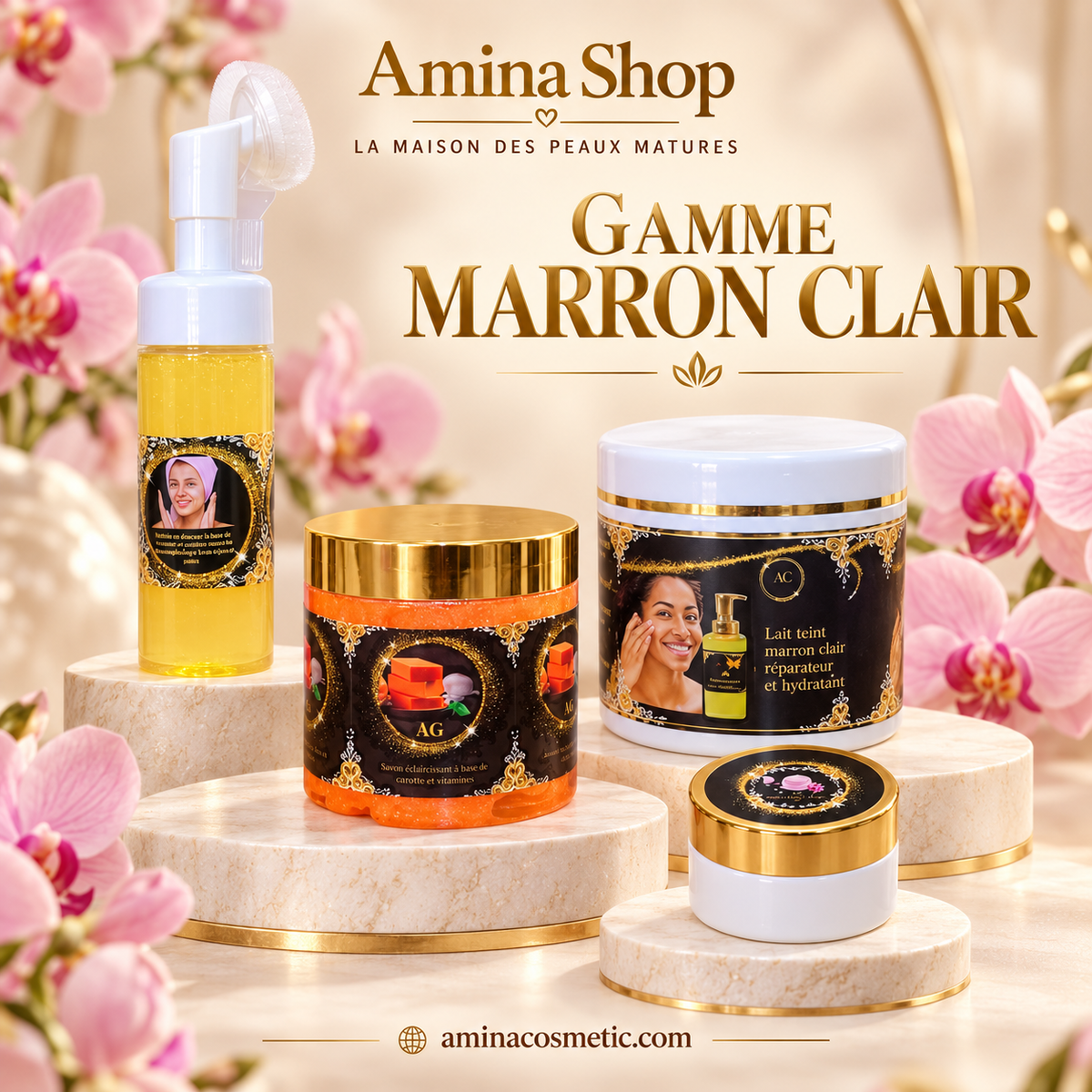 Gamme teint marron clair avec lait 500ml
