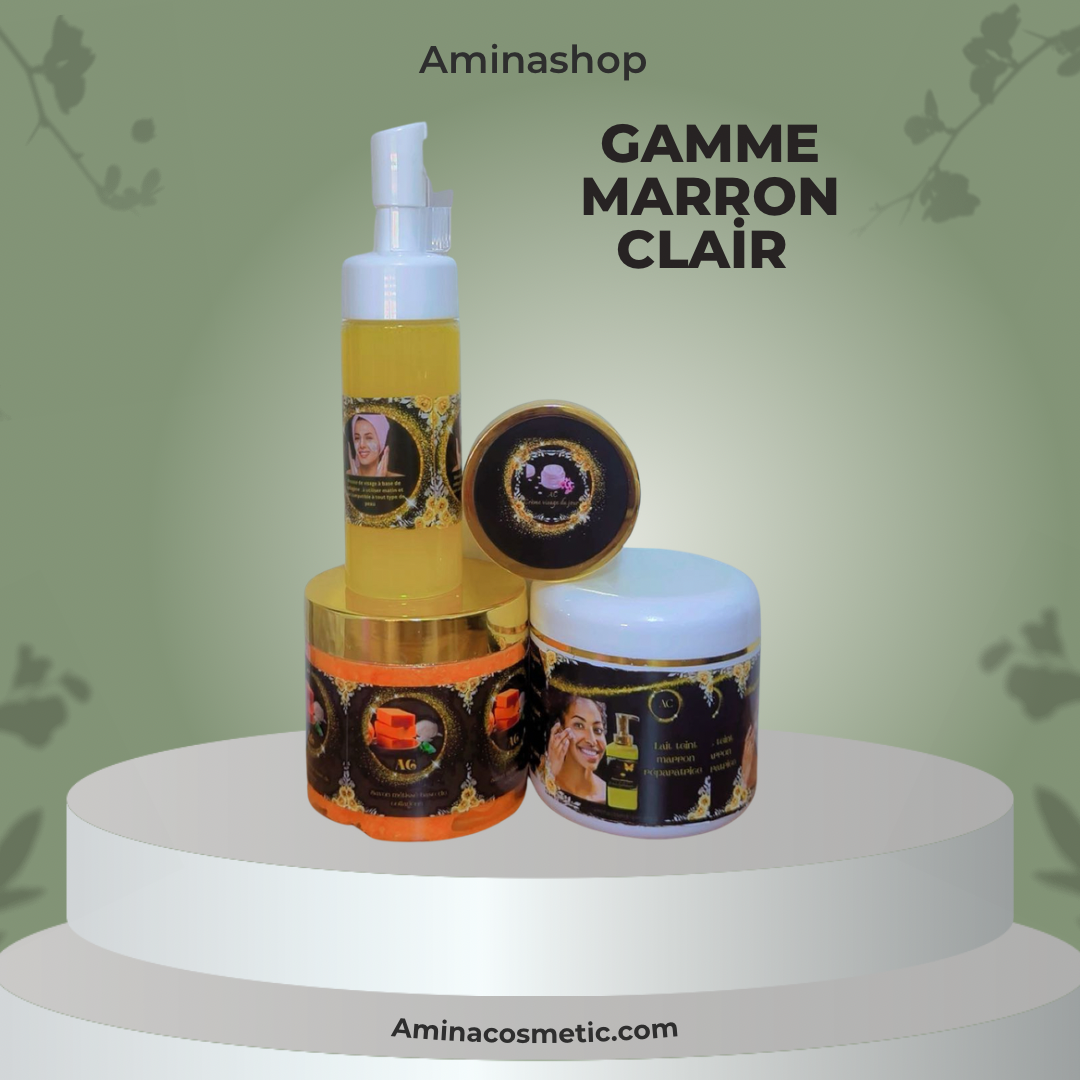 Gamme teint marron clair avec lait 500ml