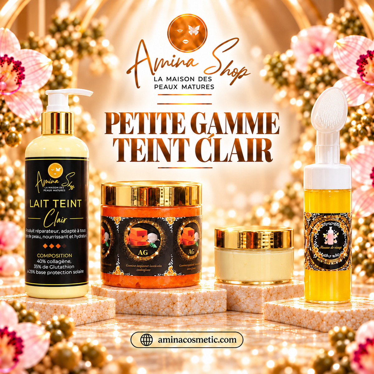 Petite gamme teint clair avec lait de 300 ml