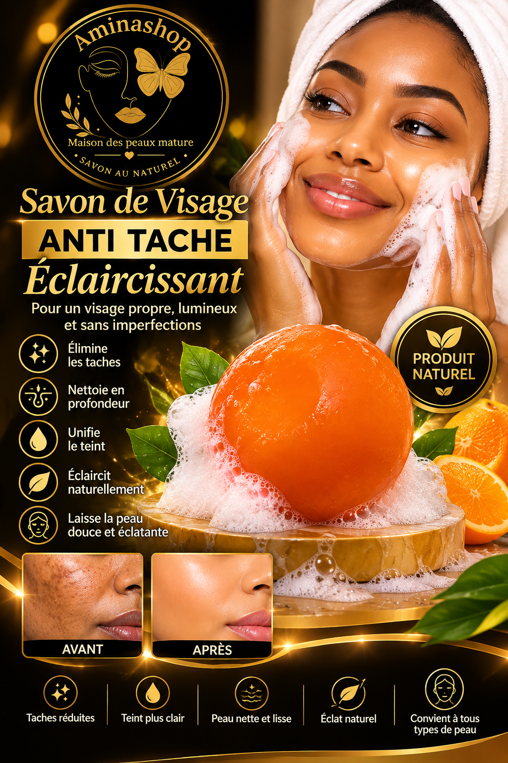Kite visage hyper pigmentation teint clair avec du savon
