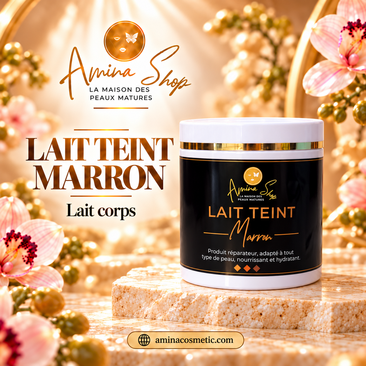 Lait teint marron clair 500ml  sans crème de visage ￼