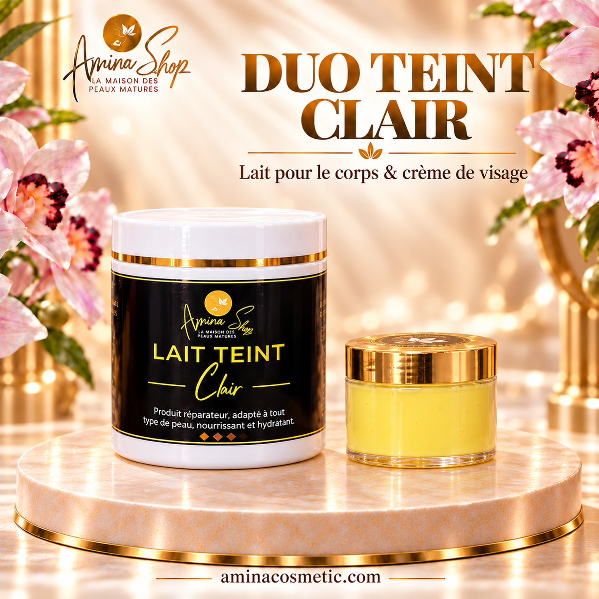 Lait réparatrice teint clair 500ml avec crème de visage