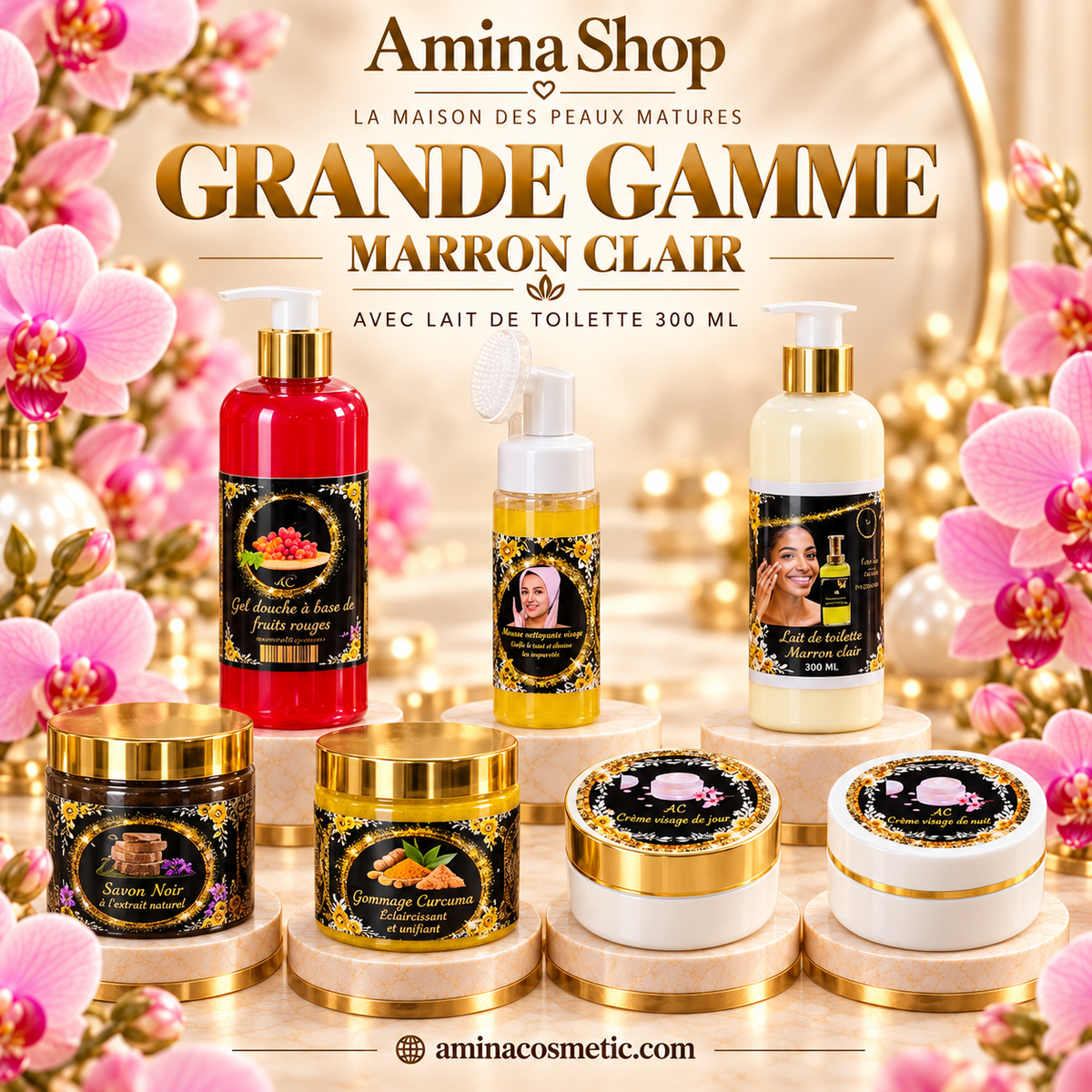 Gamme réparatrice marron clair avec un lait de 300ml