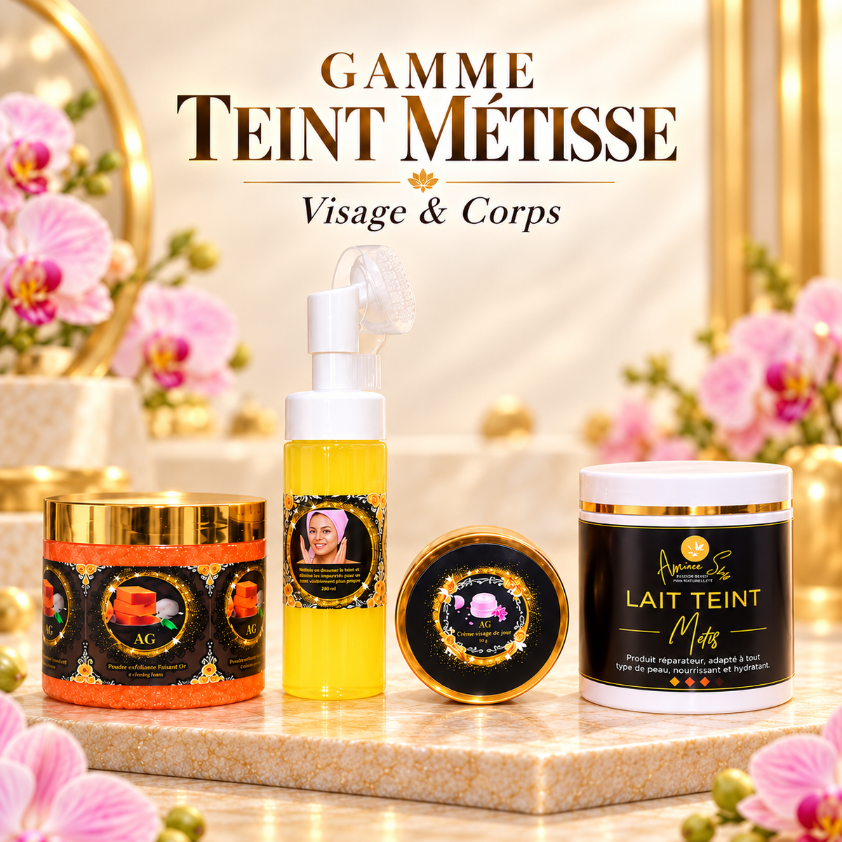 Gamme teint clair avec un lait de 500 ml ￼